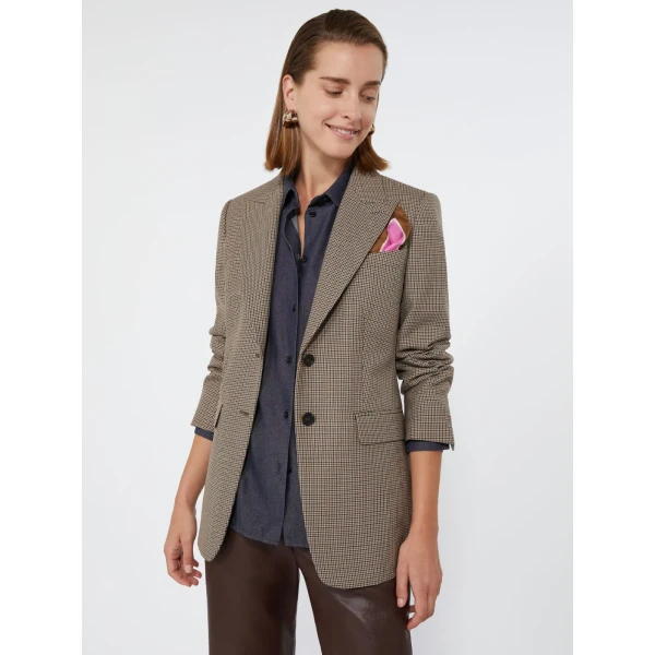 Max Mara Caro Single-Breasted Wool Twill Blazer in Sand | Blazers | Luxury Shoes 