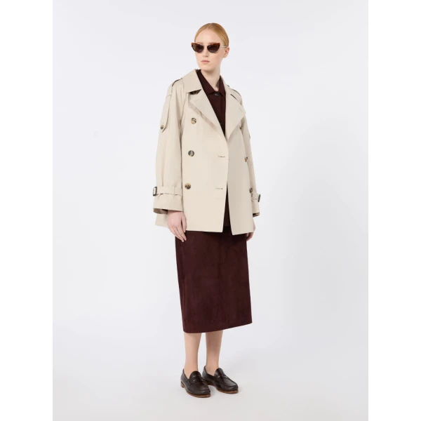 Max Mara Caroline Short Water-Repellent Twill Trench Coat in Beige | Trench Coat | Luxury Shoes 