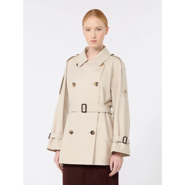 Max Mara Caroline Short Water-Repellent Twill Trench Coat in Beige | Trench Coat | Luxury Shoes 