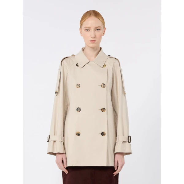 Max Mara Caroline Short Water-Repellent Twill Trench Coat in Beige | Trench Coat | Luxury Shoes 