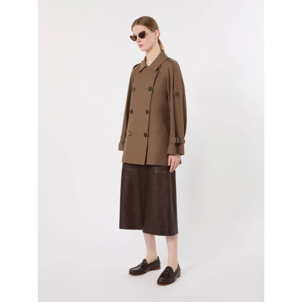 Max Mara Caroline Short Water-Repellent Twill Trench Coat in Brown | Trench Coat | Luxury Shoes 