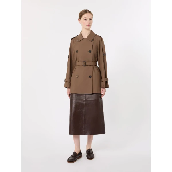 Max Mara Caroline Short Water-Repellent Twill Trench Coat in Brown | Trench Coat | Luxury Shoes 