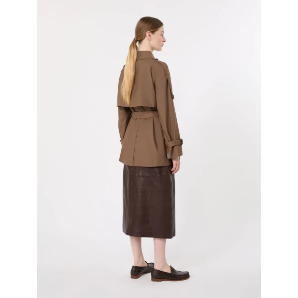 Max Mara Caroline Short Water-Repellent Twill Trench Coat in Brown | Trench Coat | Luxury Shoes 
