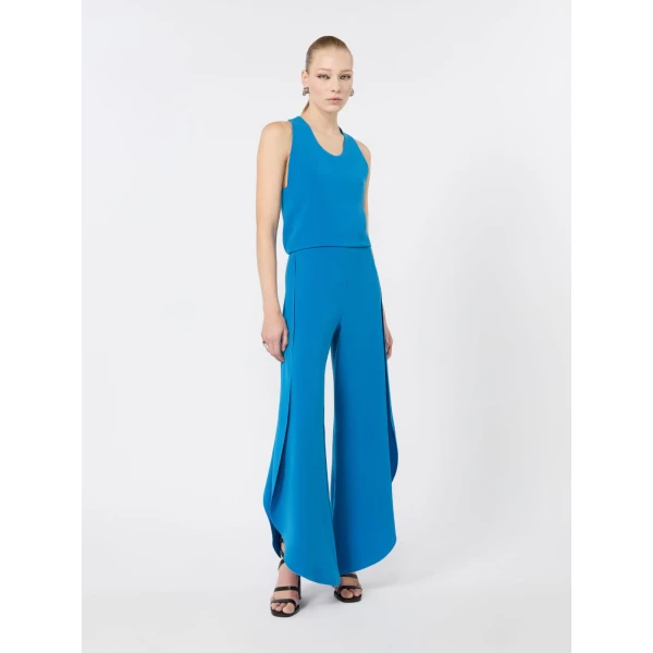 Max Mara Cartone Sleeveless Cady Jumpsuit in Ocean Blue | Jumpsuit | Luxury Shoes 