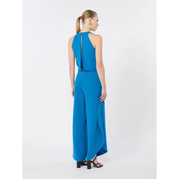 Max Mara Cartone Sleeveless Cady Jumpsuit in Ocean Blue | Jumpsuit | Luxury Shoes 