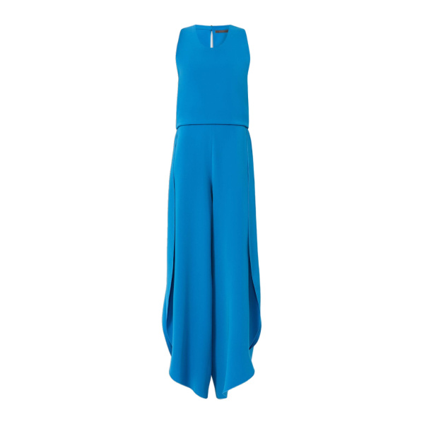 Max Mara Cartone Sleeveless Cady Jumpsuit in Ocean Blue | Jumpsuit | Luxury Shoes 
