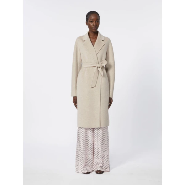 Max Mara Cashmere Robe Coat in Sand | Wool Coat | Luxury Shoes 