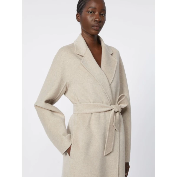 Max Mara Cashmere Robe Coat in Sand | Wool Coat | Luxury Shoes 