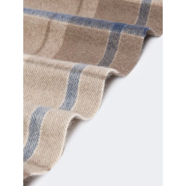 Max Mara Cashmere Tartan Jacquard Scarf in Brown | Scarves | Luxury Shoes 