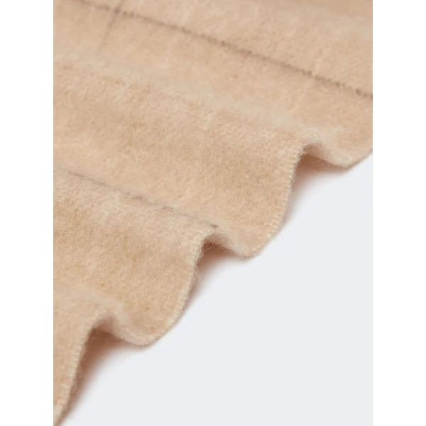 Max Mara Cashmere Tartan Jacquard Scarf in Camel | Scarves | Luxury Shoes 
