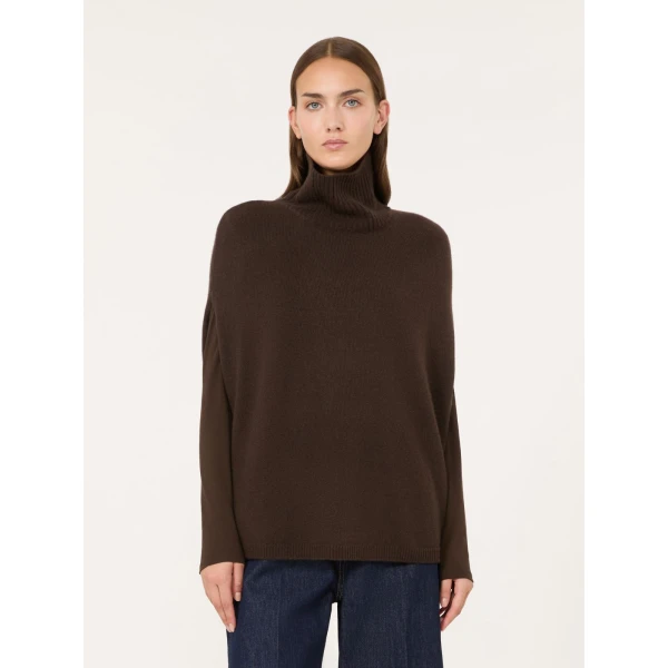 Max Mara Cashmere Turtleneck Cape in Brown | Coats | Luxury Shoes 