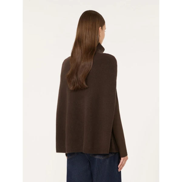 Max Mara Cashmere Turtleneck Cape in Brown | Coats | Luxury Shoes 