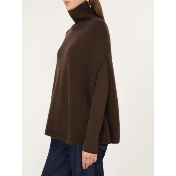 Max Mara Cashmere Turtleneck Cape in Brown | Coats | Luxury Shoes 