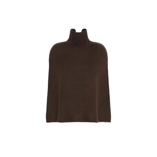 Max Mara Cashmere Turtleneck Cape in Brown | Coats | Luxury Shoes 