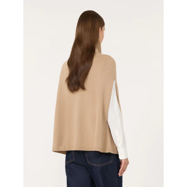 Max Mara Cashmere Turtleneck Cape in Camel | Coats | Luxury Shoes 