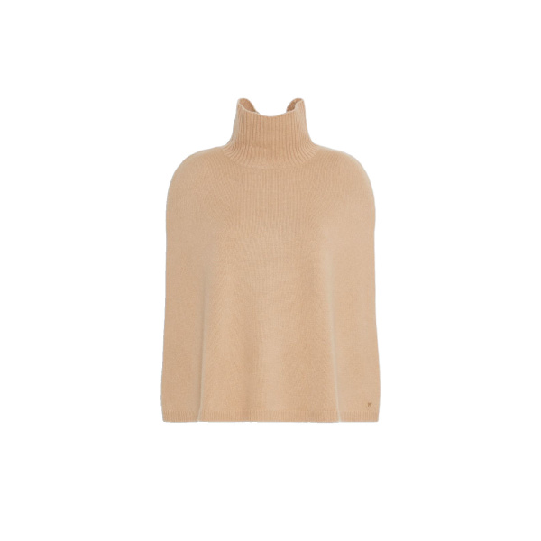 Max Mara Cashmere Turtleneck Cape in Camel | Coats | Luxury Shoes 