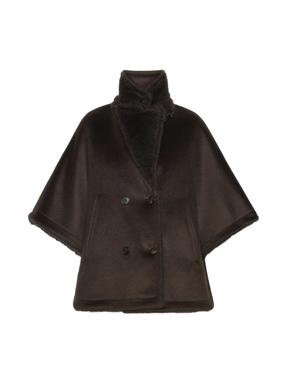 Max Mara Cashmere and Teddy Reversible Cape in Dark Brown Max Mara Cashmere and Teddy Reversible Cape in Dark Brown | Coats | Luxury Shoes
