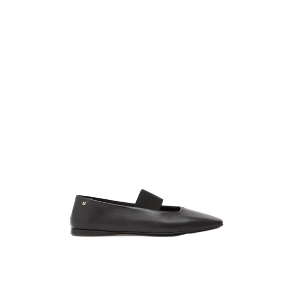 Max Mara Caucaso Nappa Leather Ballet Flats in Black | Flats | Luxury Shoes 