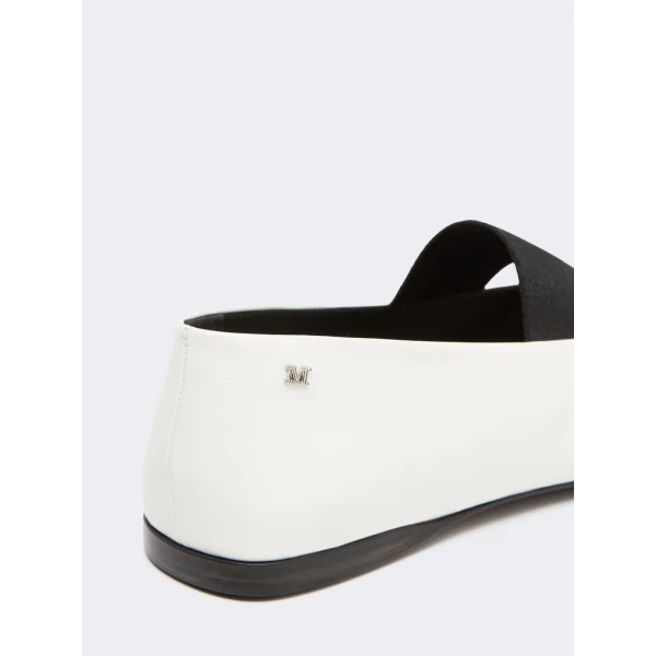 Max Mara Caucaso Nappa Leather Ballet Flats in Ivory | Flats | Luxury Shoes 