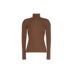 Max Mara Cavallo Wool Yarn Polo-Neck Sweater in Brown | Turtlenecks | Luxury Shoes 