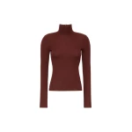 Max Mara Cavallo Wool Yarn Polo-Neck Sweater in Brown Bordeaux | Turtlenecks | Luxury Shoes 