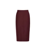 Max Mara Cecina Wool Flannel Midi Skirt in Wine | Pencil Skirts | Luxury Shoes 