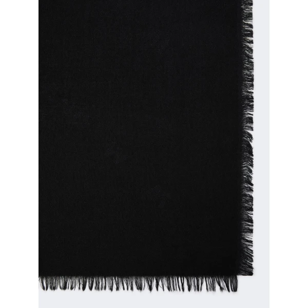 Max Mara Cedro Jacquard Wool and Silk Shawl in Black | Scarves | Luxury Shoes 