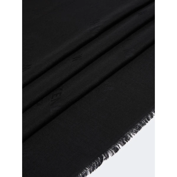 Max Mara Cedro Jacquard Wool and Silk Shawl in Black | Scarves | Luxury Shoes 