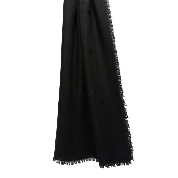 Max Mara Cedro Jacquard Wool and Silk Shawl in Black | Scarves | Luxury Shoes 
