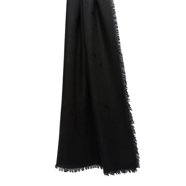Cedro Jacquard Wool and Silk Shawl in Black