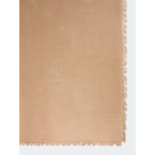 Max Mara Cedro Jacquard Wool and Silk Shawl in Camel | Scarves | Luxury Shoes 