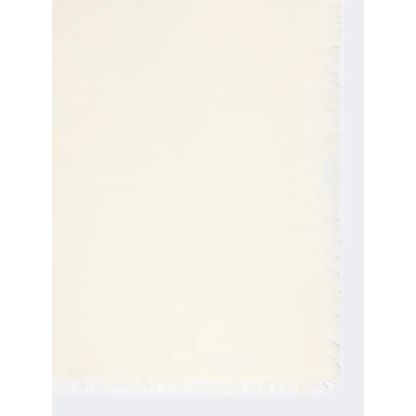 Max Mara Cedro Jacquard Wool and Silk Shawl in White | Scarves | Luxury Shoes 
