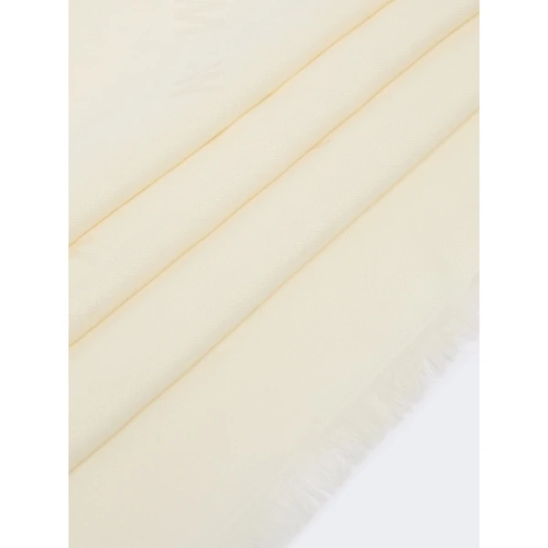 Max Mara Cedro Jacquard Wool and Silk Shawl in White | Scarves | Luxury Shoes 