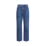 Max Mara Cedro Tapered Cotton Denim Jeans in Navy | Denim | Luxury Shoes 