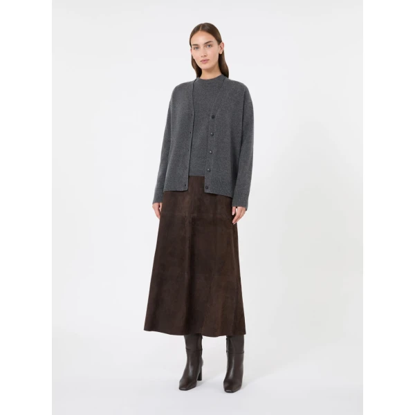 Max Mara Cedro Wool and Cashmere Cardigan in Medium Grey | Cardigan | Luxury Shoes 