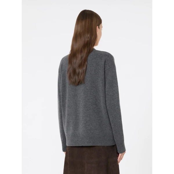 Max Mara Cedro Wool and Cashmere Cardigan in Medium Grey | Cardigan | Luxury Shoes 
