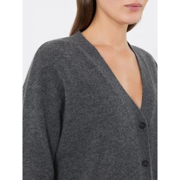 Max Mara Cedro Wool and Cashmere Cardigan in Medium Grey | Cardigan | Luxury Shoes 