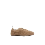 Max Mara Cera Alpaca and Cashmere Teddy Trainers in Beige Golden | Sneakers | Luxury Shoes 
