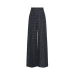 Max Mara Cerbero Polka Dot Viscose and Wool Trousers in Ultramarine | Wide leg pants | Luxury Shoes 