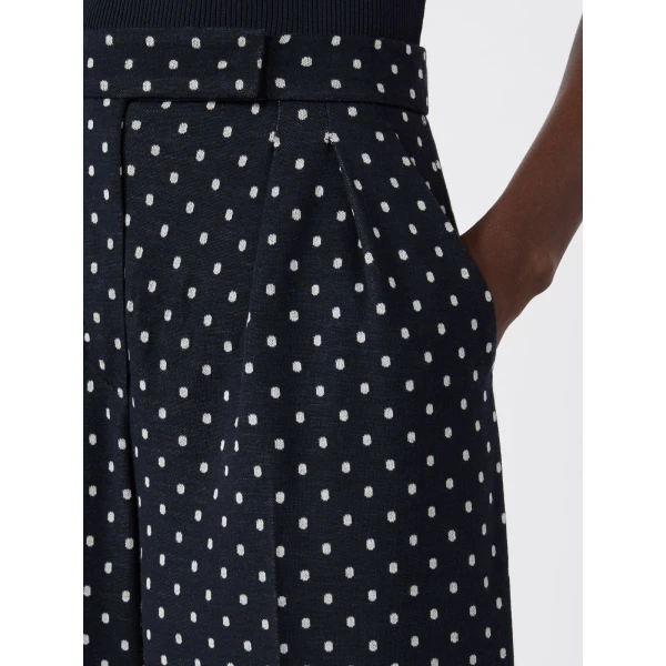Max Mara Cerbero Polka Dot Viscose and Wool Trousers in Ultramarine | Wide leg pants | Luxury Shoes 