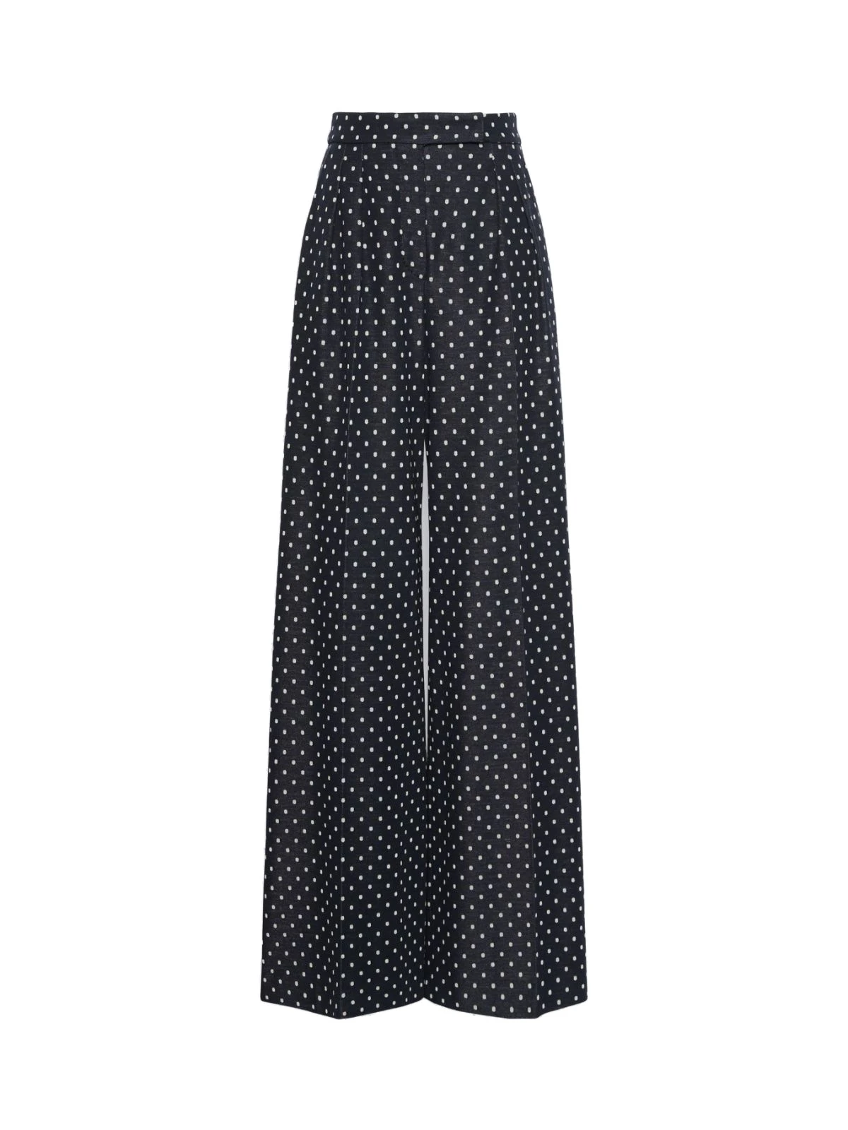 Max Mara Cerbero Polka Dot Viscose and Wool Trousers in Ultramarine Max Mara Cerbero Polka Dot Viscose and Wool Trousers in Ultramarine | Wide leg pants | Luxury Shoes
