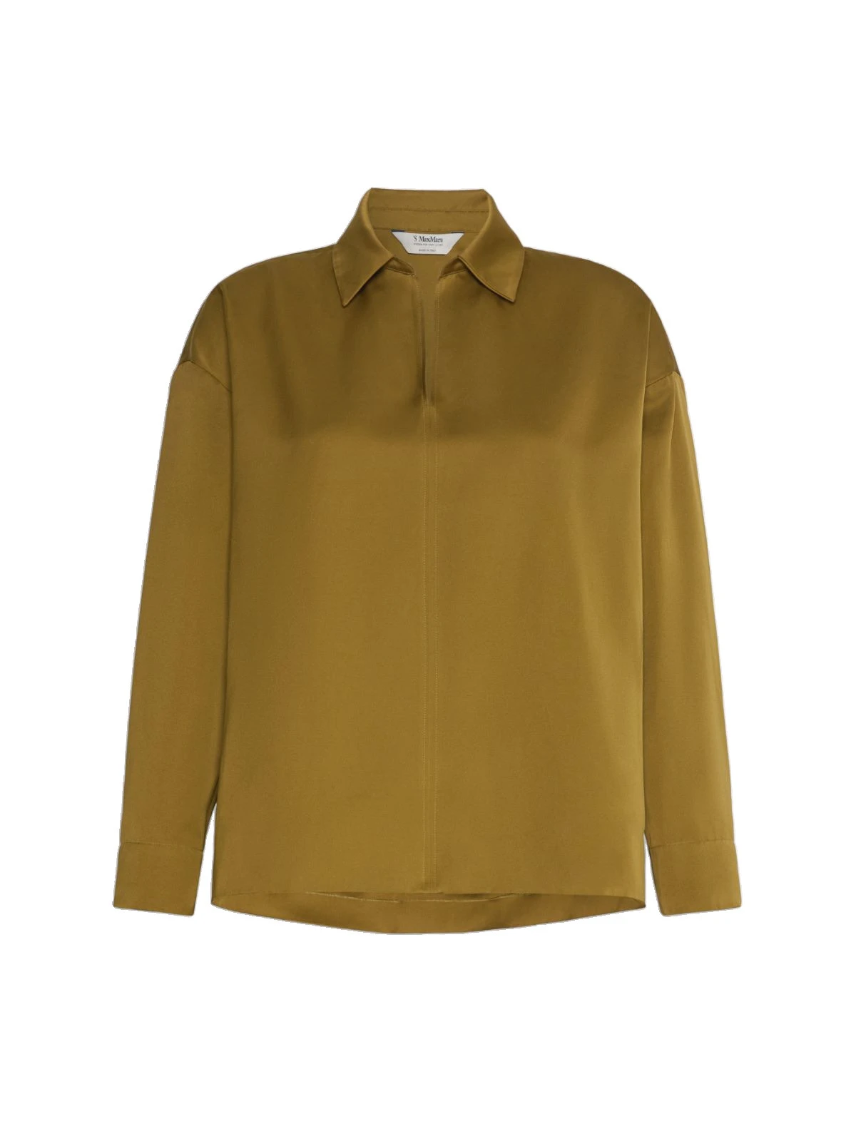 Max Mara Certo Cotton-Blend Satin Blouse in Mustard Max Mara Certo Cotton-Blend Satin Blouse in Mustard | Blouse | Luxury Shoes