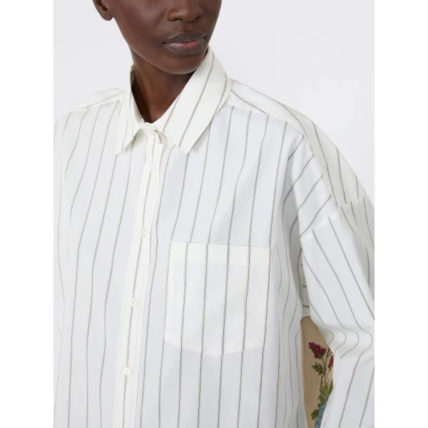 Max Mara Certosa Cotton Shirt with Contrasting Back in Brown | Shirts | Luxury Shoes 
