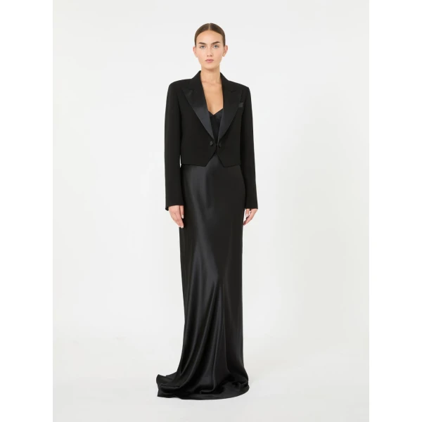 Max Mara Cestino Cady Spencer Jacket in Black | Blazers | Luxury Shoes 