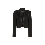 Max Mara Cestino Cady Spencer Jacket in Black | Blazers | Luxury Shoes 