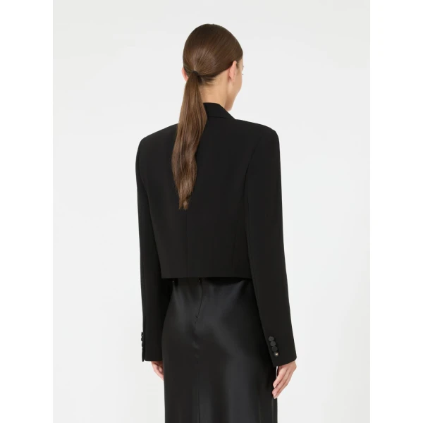 Max Mara Cestino Cady Spencer Jacket in Black | Blazers | Luxury Shoes 