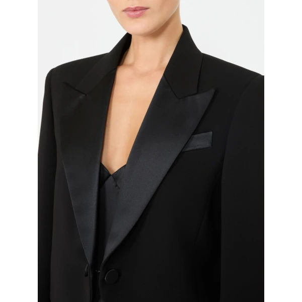Max Mara Cestino Cady Spencer Jacket in Black | Blazers | Luxury Shoes 