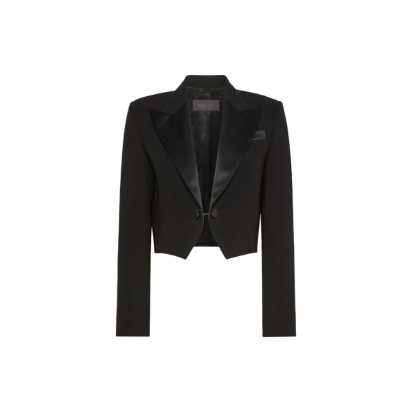 Max Mara Cestino Cady Spencer Jacket in Black | Blazers | Luxury Shoes 