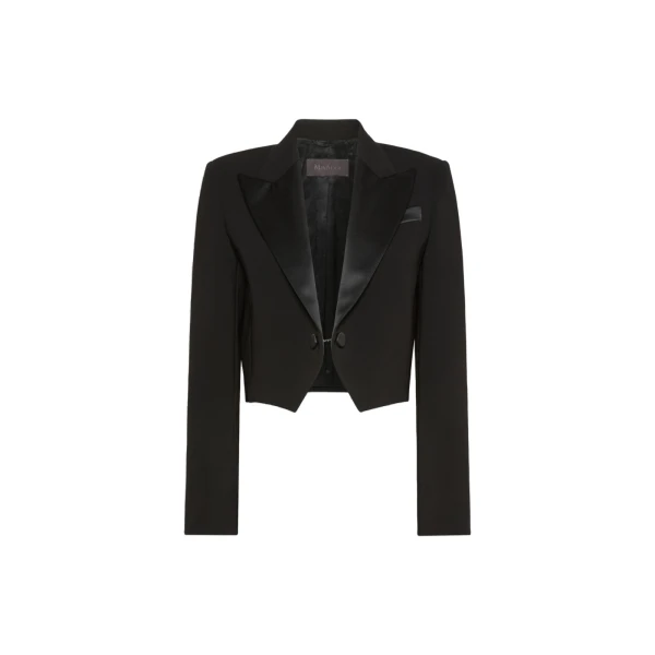 Max Mara Cestino Cady Spencer Jacket in Black | Blazers | Luxury Shoes 
