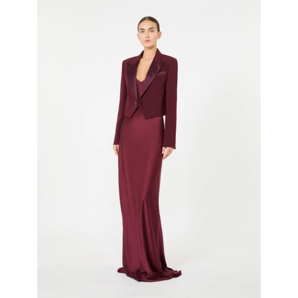 Max Mara Cestino Cady Spencer Jacket in Bordeaux | Blazers | Luxury Shoes 